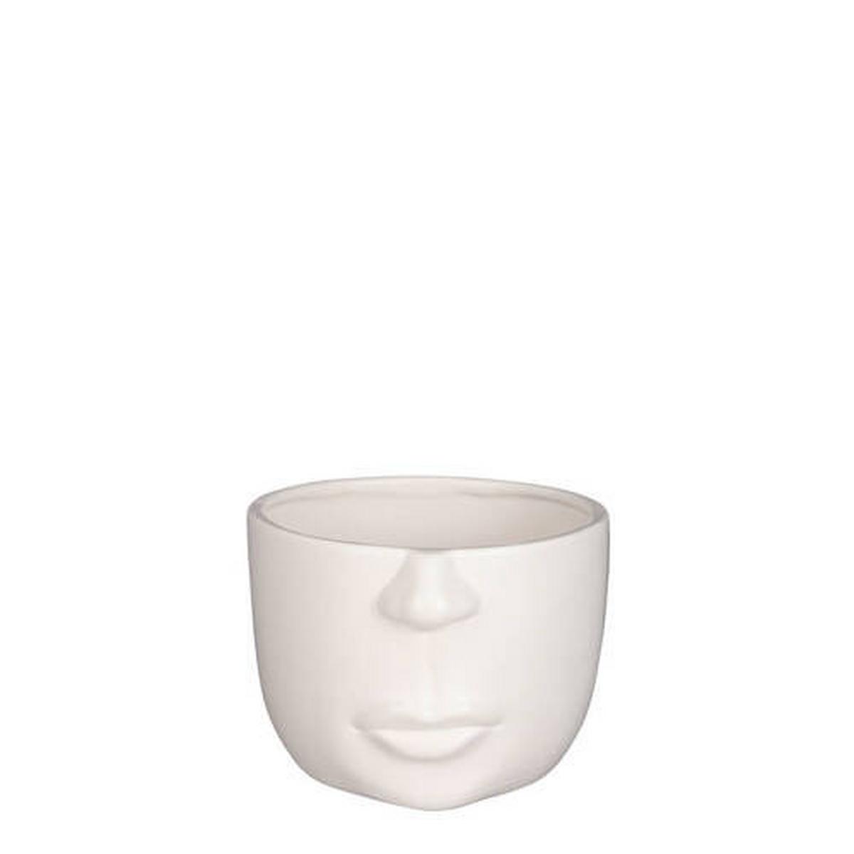 Kaspó Face - fehér, Modern, kerámia (15/12cm) - Modern Living