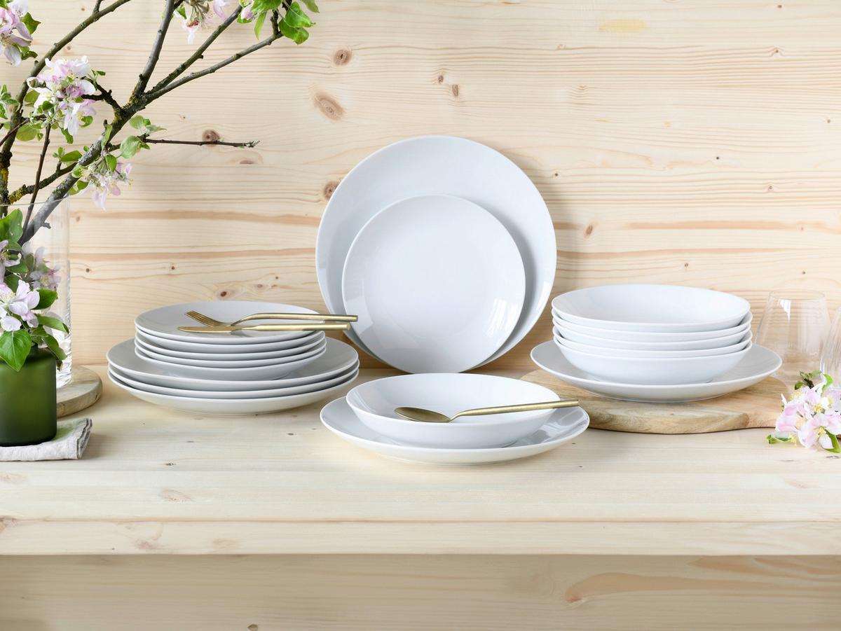 Jedilni Servis Luna, 18-Delni - bela, Basics, keramika - Creatable