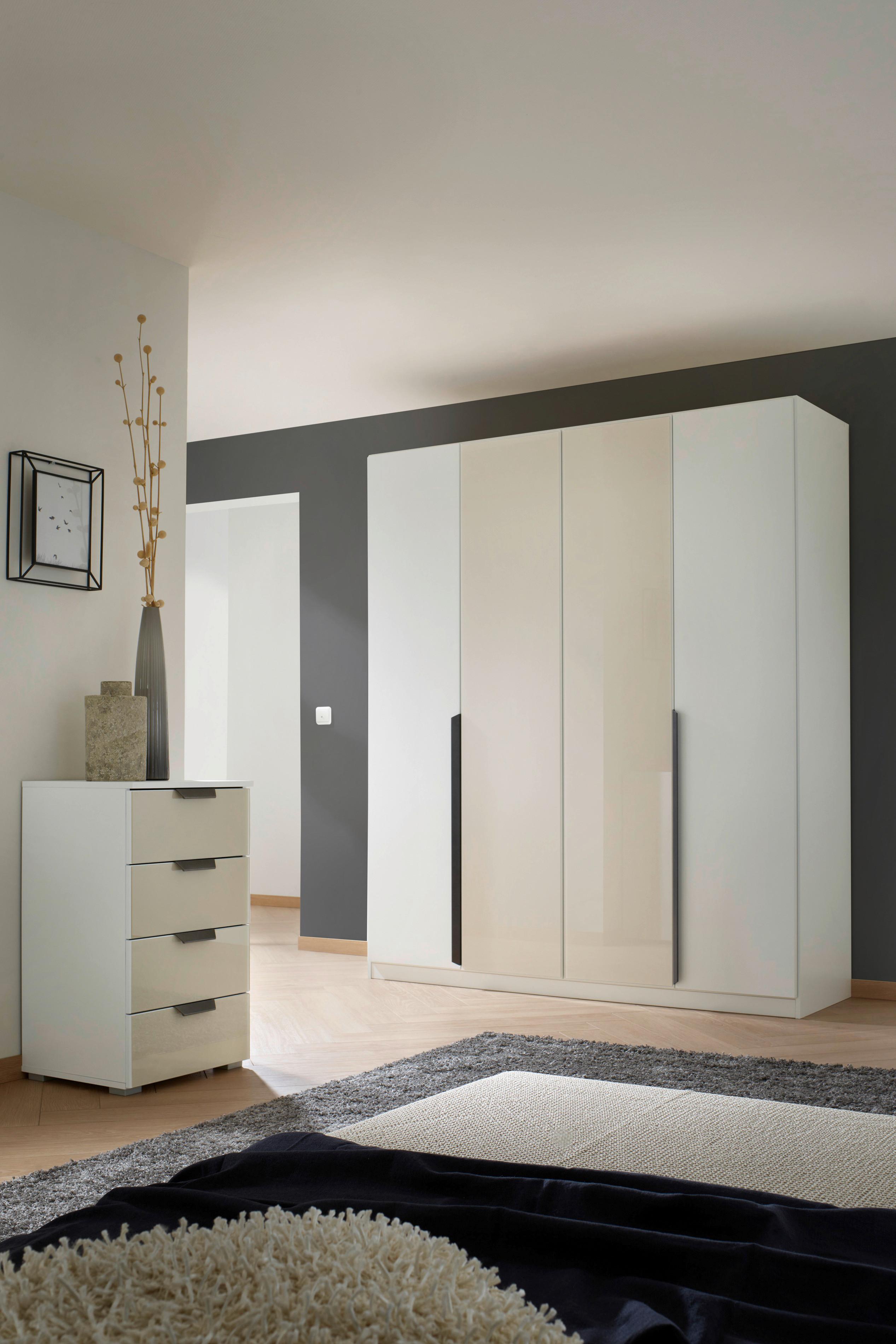 Ormar S Klasičnim Vratima Artemis - bijela/siva, Moderno, staklo/drvni materijal (181/210/54cm) - Modern Living