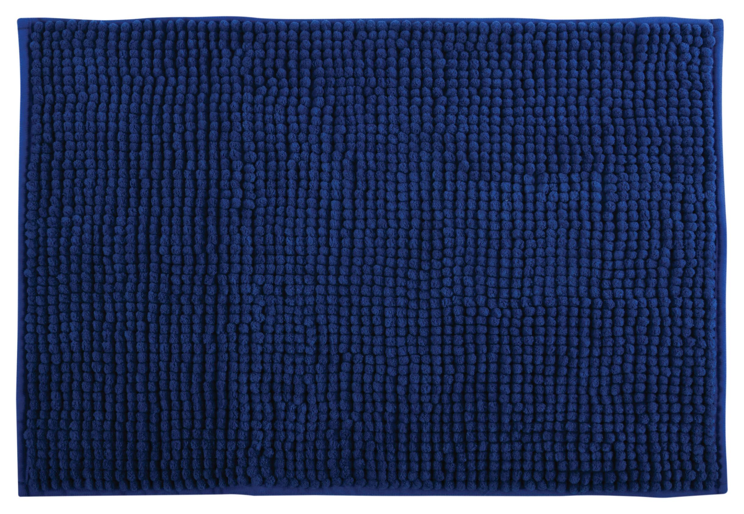 Badteppich 144503 Chenille - Dunkelblau, Konventionell, Textil (50/80cm) - Spirella