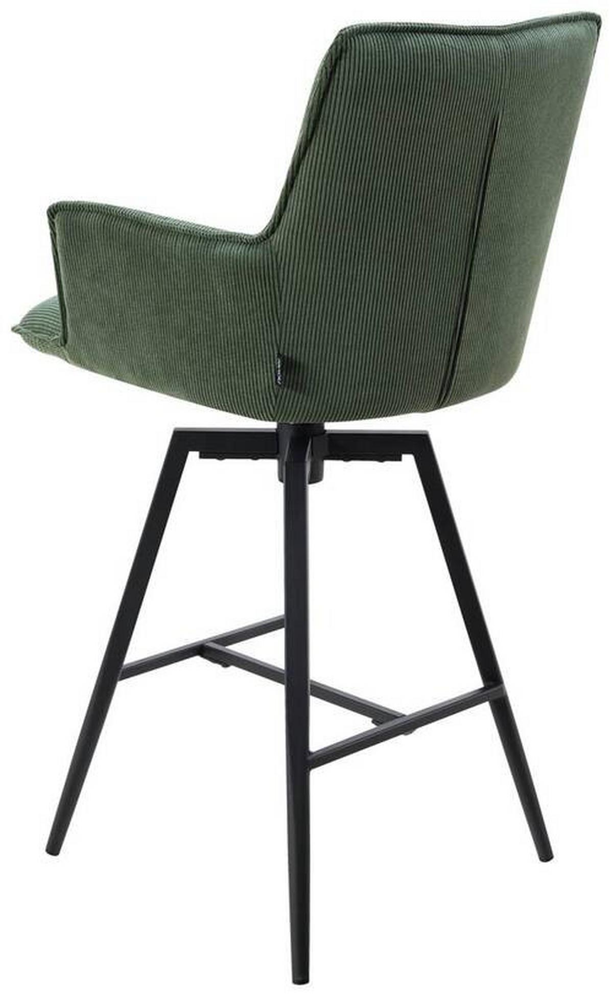 STOŁEK BAROWY SAGA - zielony/czarny, Design, metal/tkanina (56/102/56cm) - Novel