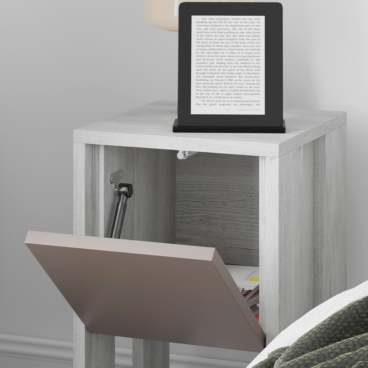 Nachttisch Ema ca. 30x55x30 cm Beige - Beige, Design, Holzwerkstoff (30/55/30cm) - Livetastic