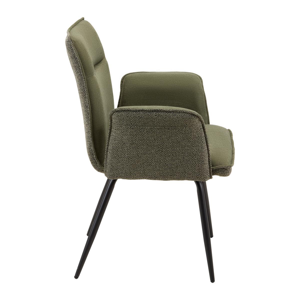 Armlehnstuhl Nova Grün - Schwarz/Grün, MODERN, Textil/Metall (63/88/63cm) - Premium Living