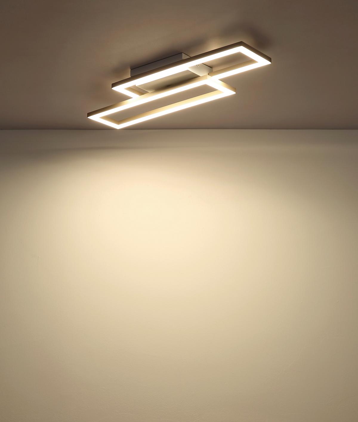 Led Stropna Svjetiljka Wilton - bijela/boje pijeska, Design, plastika (55/15,5/5,5cm) - Globo