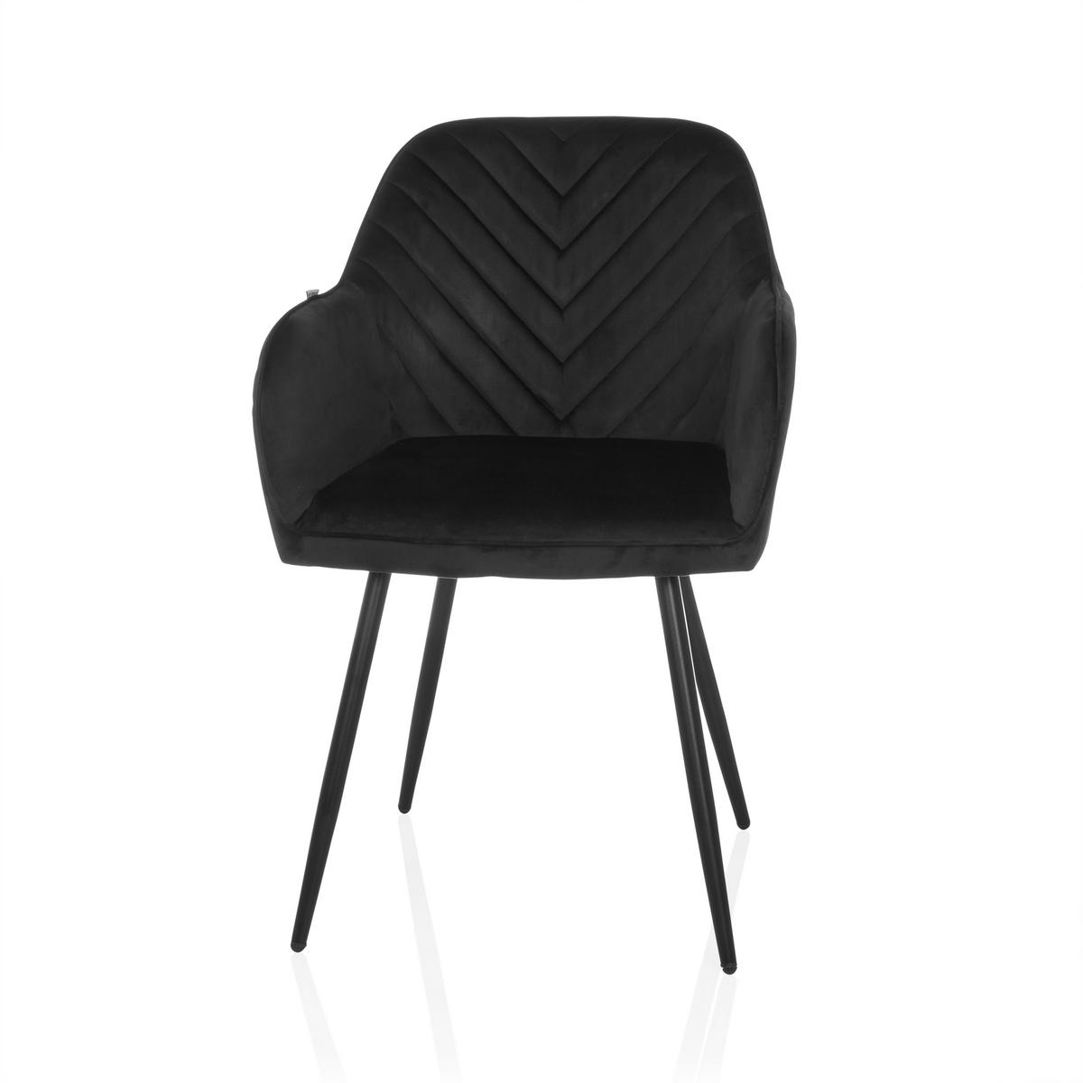 Naslanjač Charvelle, Črna - črna, Moderno, kovina/tekstil (55/86/58cm) - MID.YOU