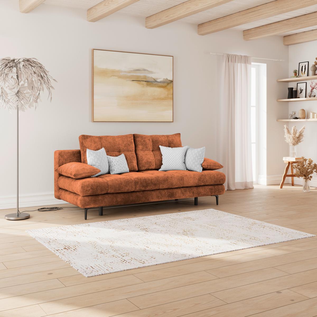 Trosjed Perla - crna/terakota, Konvencionalno, tekstil/metal (203/94/96cm)