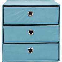 Fiókos Tároló Kék 3 Fiók Mona 3 - olajkék, Modern, karton/textil (32/31,5/32cm) - Mömax