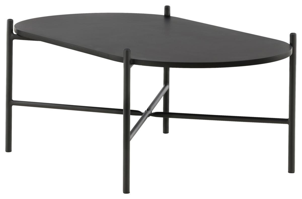 COUCHTISCH PUEBLO - Schwarz, Design, Holzwerkstoff/Metall (120/60/45cm) - Livetastic