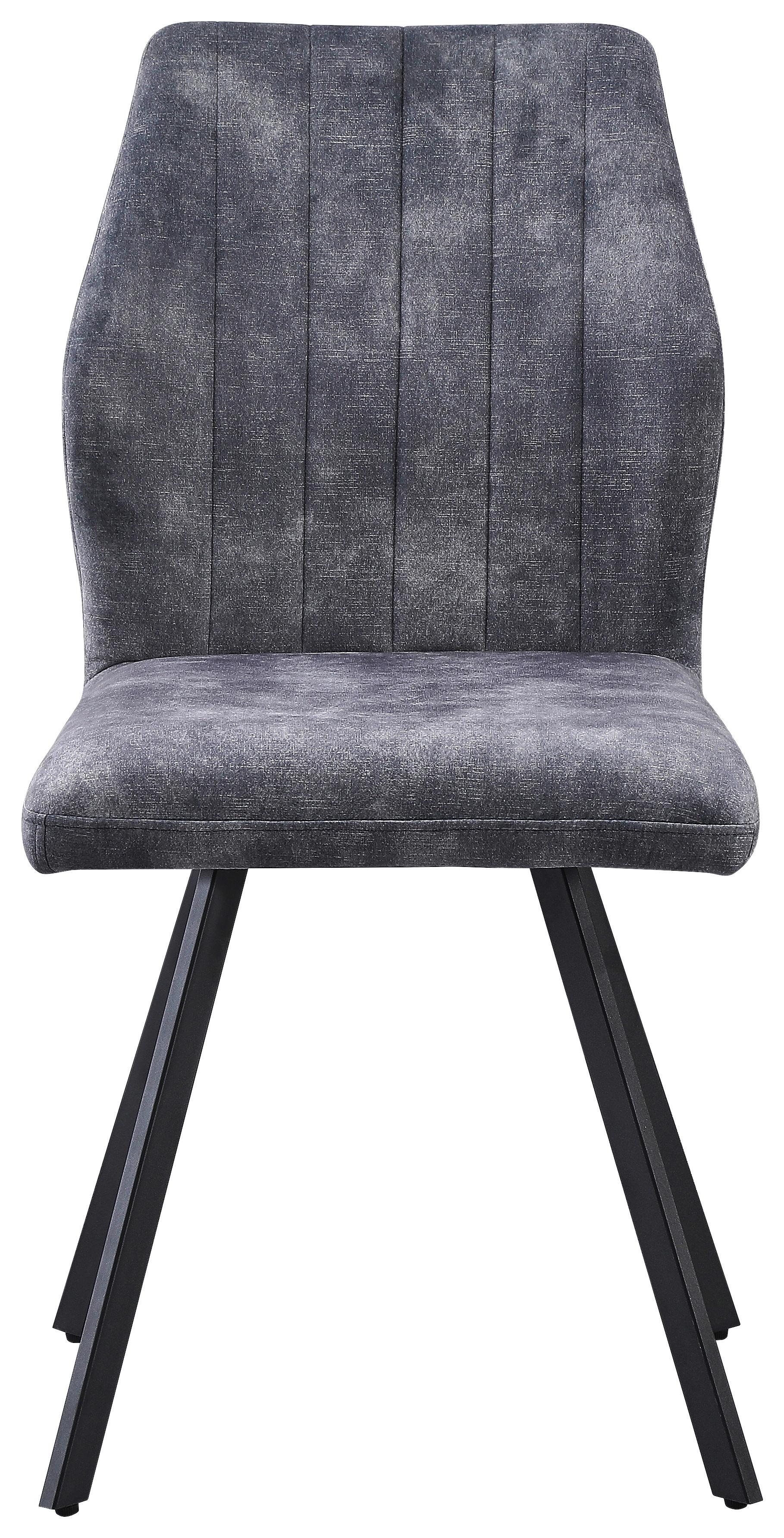 Stol Johanna, Siva - siva/črna, Moderno, kovina/tekstil (46/90/60cm)