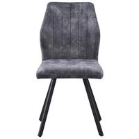 Scaun cu patru picioare JOHANNA - negru/gri, Modern, metal/textil (46/90/60cm) - Modern Living