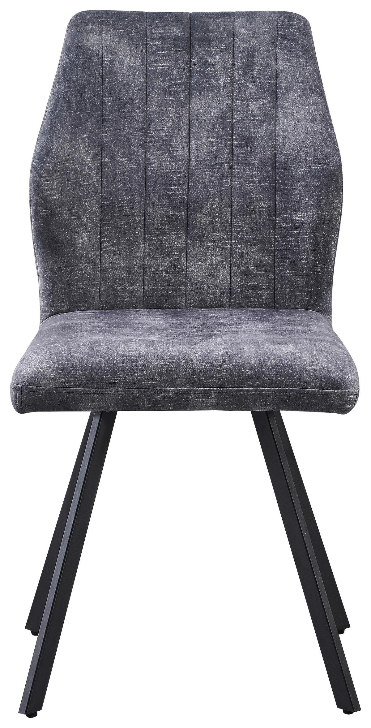 Stol Johanna, Siva - siva/črna, Moderno, kovina/tekstil (46/90/60cm)