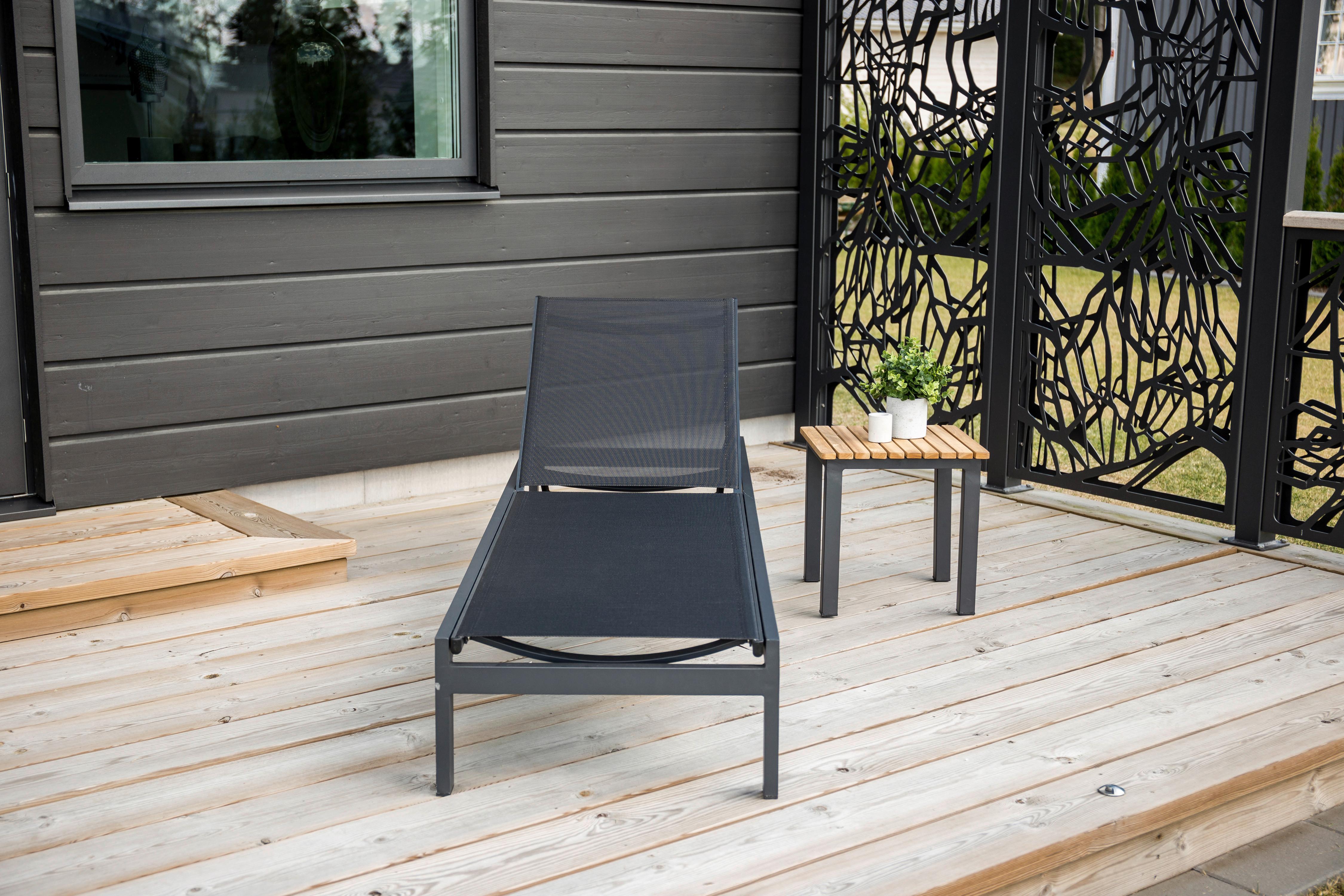 Sonnenliege Copacabana ca. 60x30x195 cm Schwarz - Schwarz, KONVENTIONELL, Metall (60/30/195cm) - Gardenson