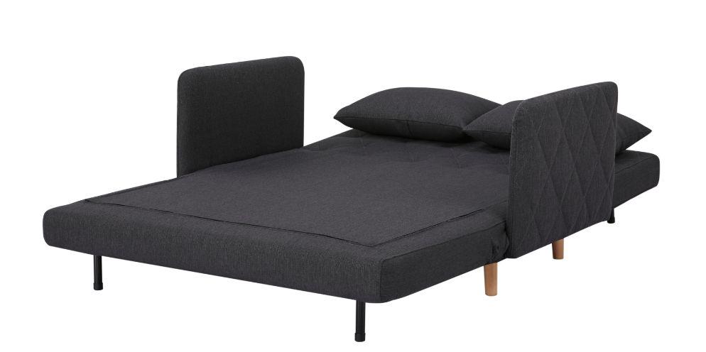 Zofa S Posteljno Funkcijo Dorry, Črna - črna/naravne barve, Moderno, tekstil/les (132/81/90cm)