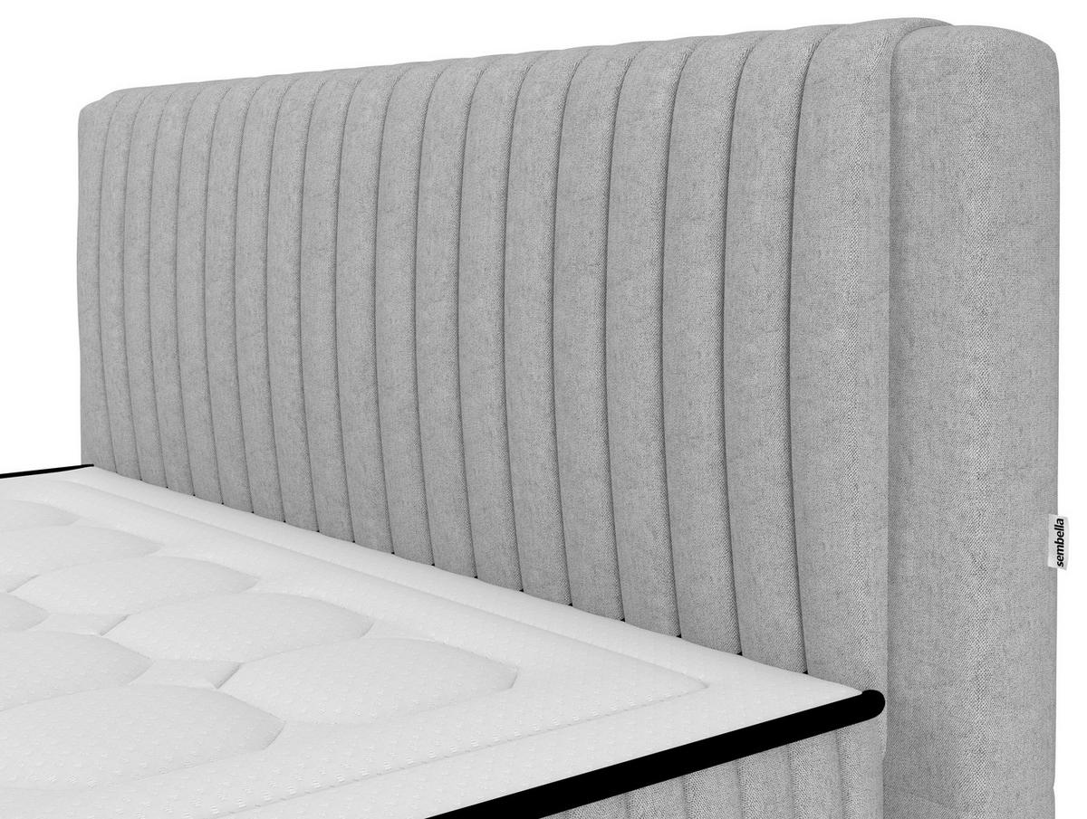 Bett Elena Silberfarben ca. 120x200cm - Silberfarben, KONVENTIONELL, Holz/Holzwerkstoff (120/200cm) - Sembella