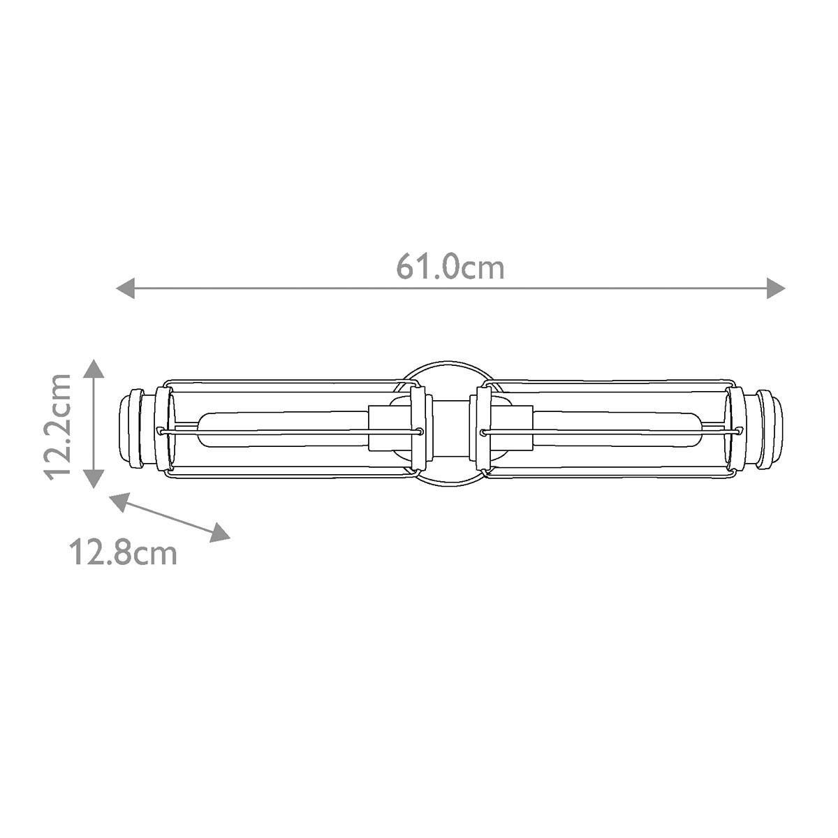 Fürdőszobai Falilámpa Hk-Masthead2-Pcbk - krómszínű/fekete, Konventionell, üveg/fém (12,2/61/12,8cm) - Elstead Lighting