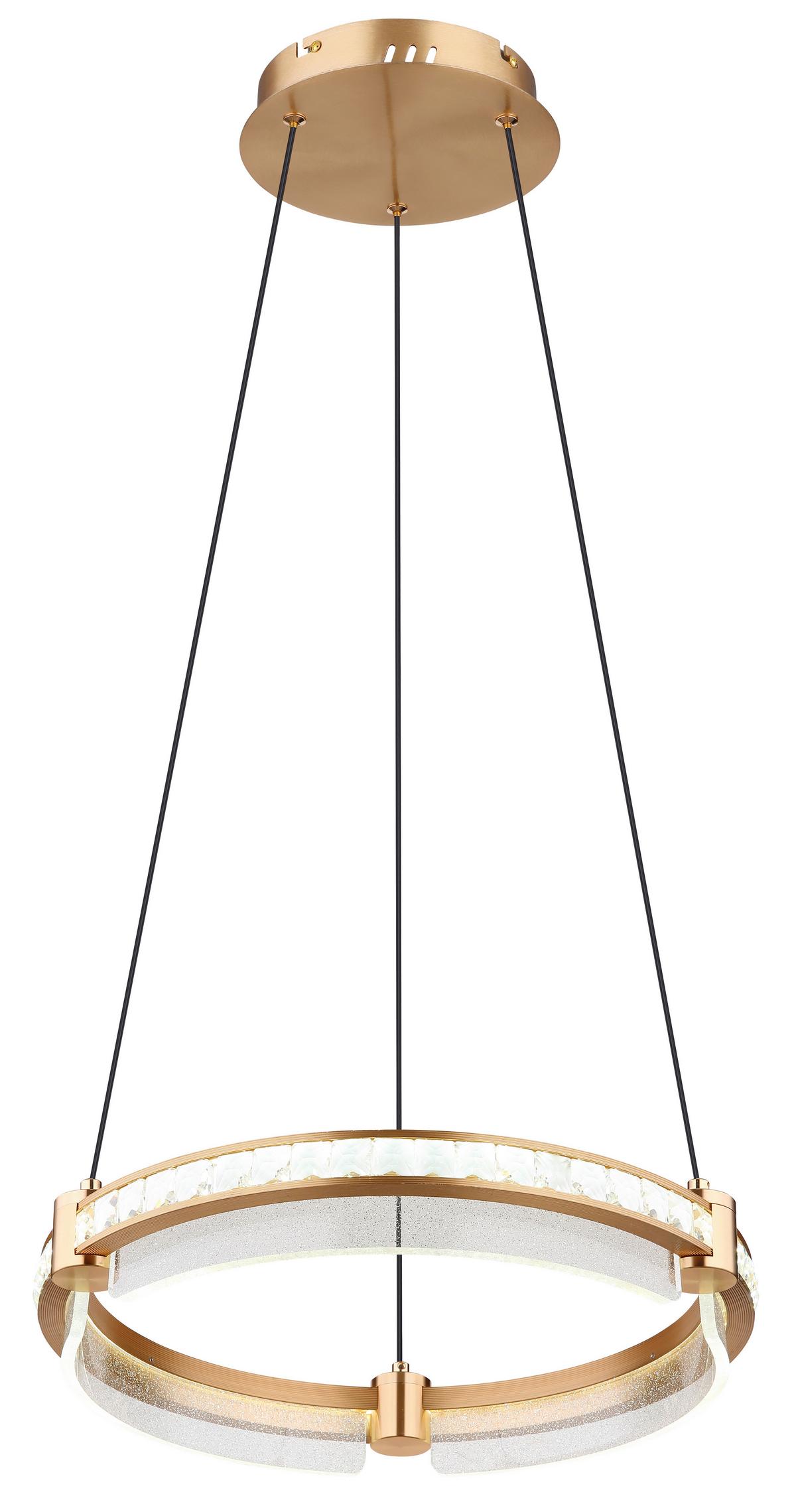 LED-HÄNGELEUCHTE 67196-36H  BLONDIE - Klar/Goldfarben, Design, Glas/Kunststoff (40/120cm) - Globo