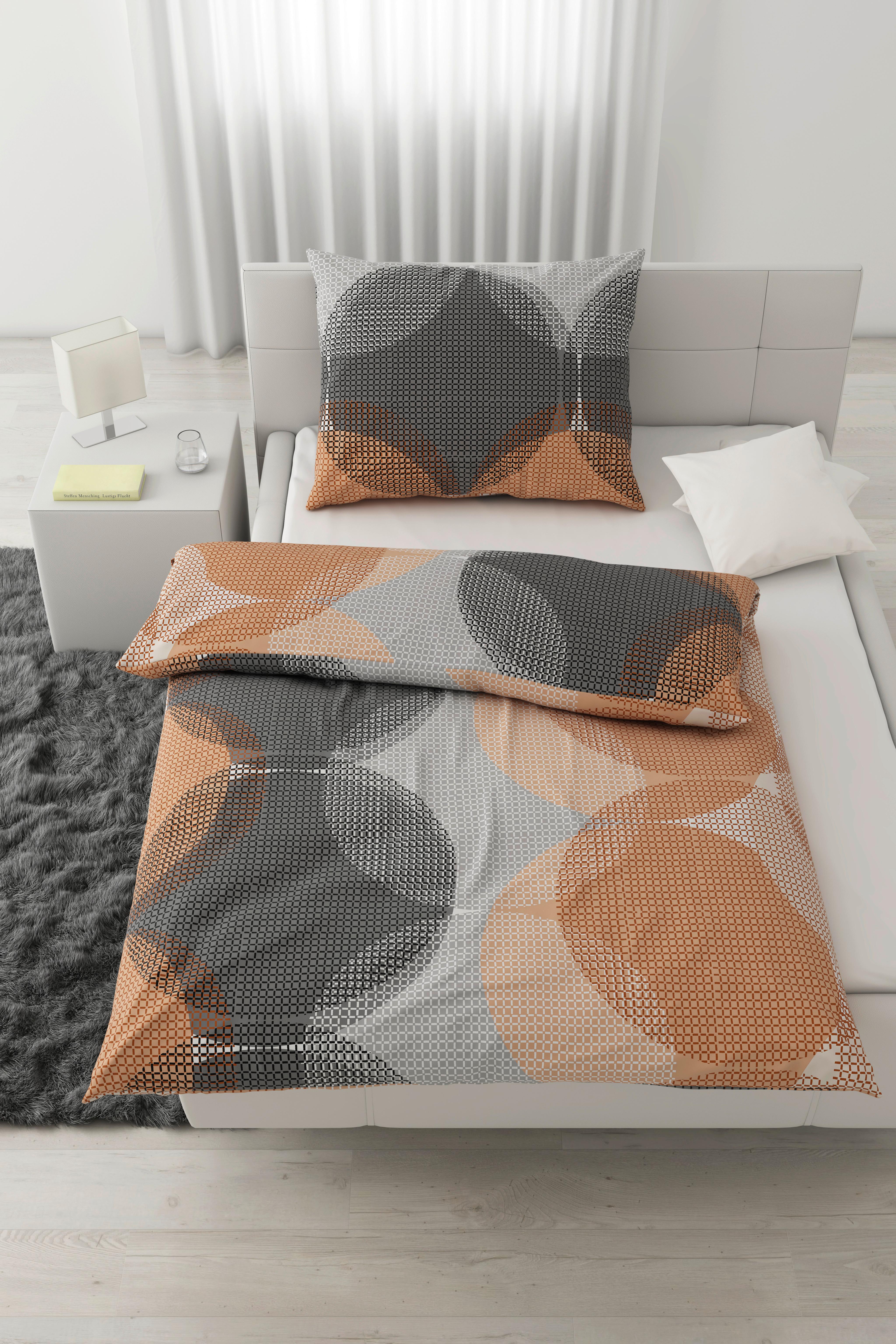 Ágyneműhuzat-garnitúra Chiara - bézs/szürke, Natur, textil (140/200cm) - Modern Living