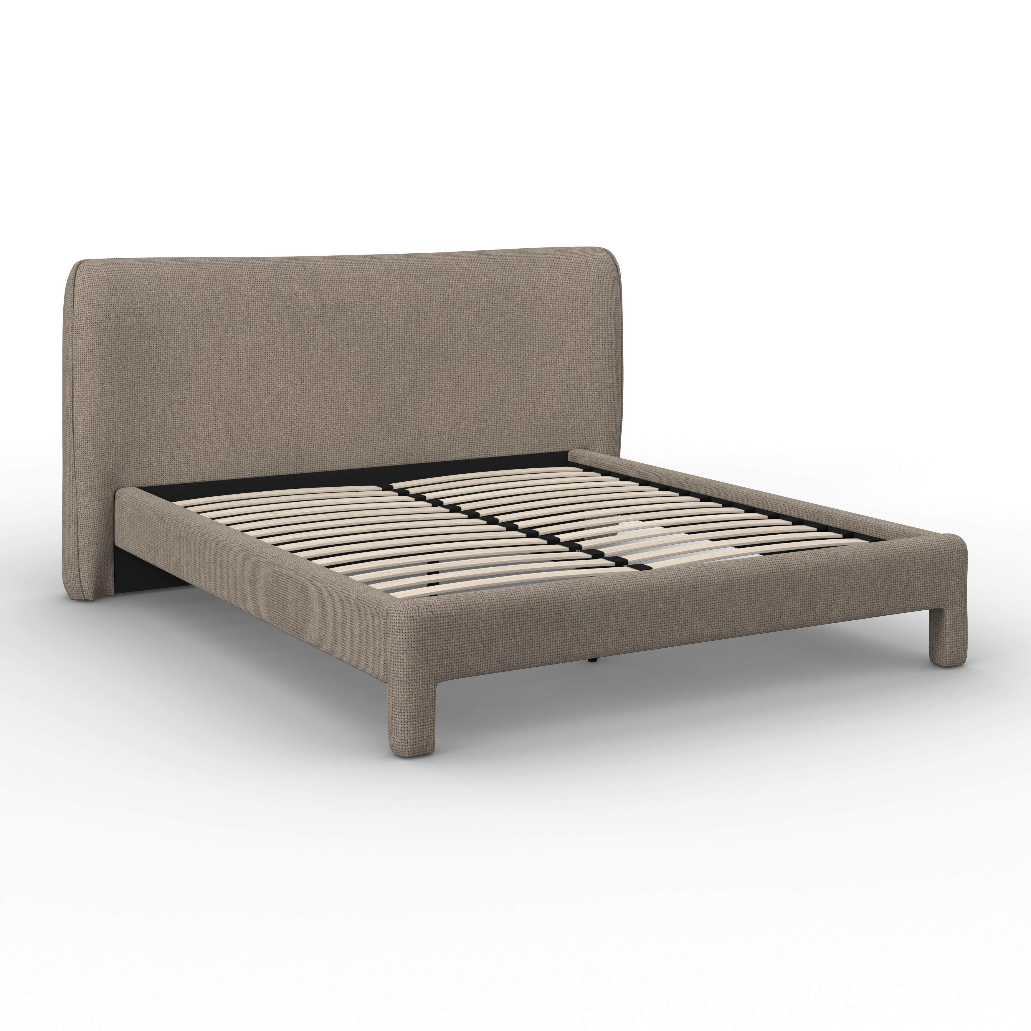 STOPPAD SÄNG VALION - taupe/ekfärgad, Modern, metall/trä (160/200cm) - Bessagi Home