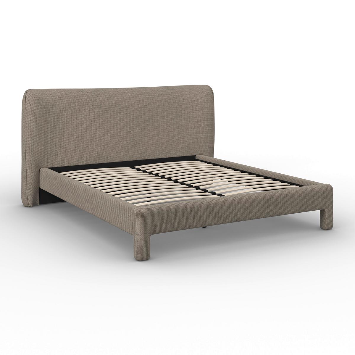 Polsterbett Valion Taupe ca. 160x200 cm - Taupe/Eichefarben, MODERN, Holz/Textil (160/200cm) - Bessagi Home