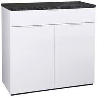 Dulap pentru pantofi MUNDI - antracit/alb lucios intens, Modern, material pe bază de lemn (82/102/35cm) - Premium Living