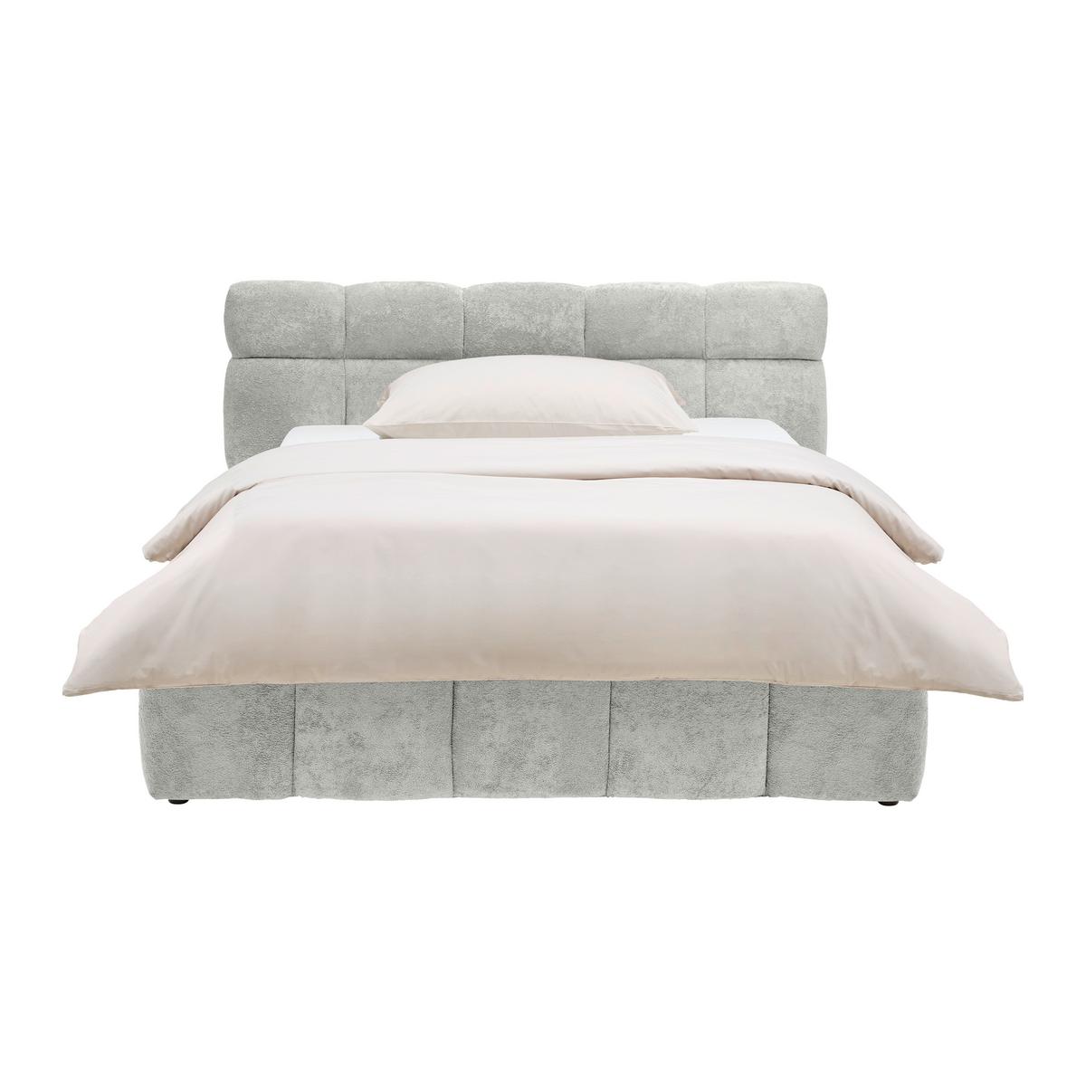 Polsterbett Monte Taupe Ca. 140x200cm - Taupe/Schwarz, Konventionell, Kunststoff/Textil (140/200cm) - Based