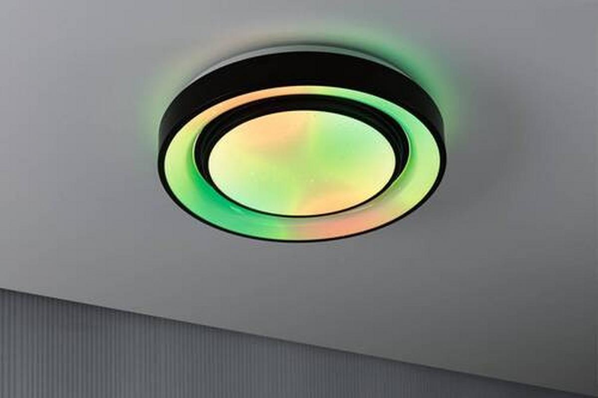 Deckenleuchte Rainbow in Schwarz/Weiß max. 22 Watt - Schwarz/Weiß, Basics, Kunststoff/Metall (37,5/7cm) - Paulmann