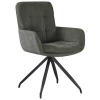 Armlehnstuhl Nova Grün - Schwarz/Grün, Modern, Textil/Metall (61/89/67cm) - Premium Living