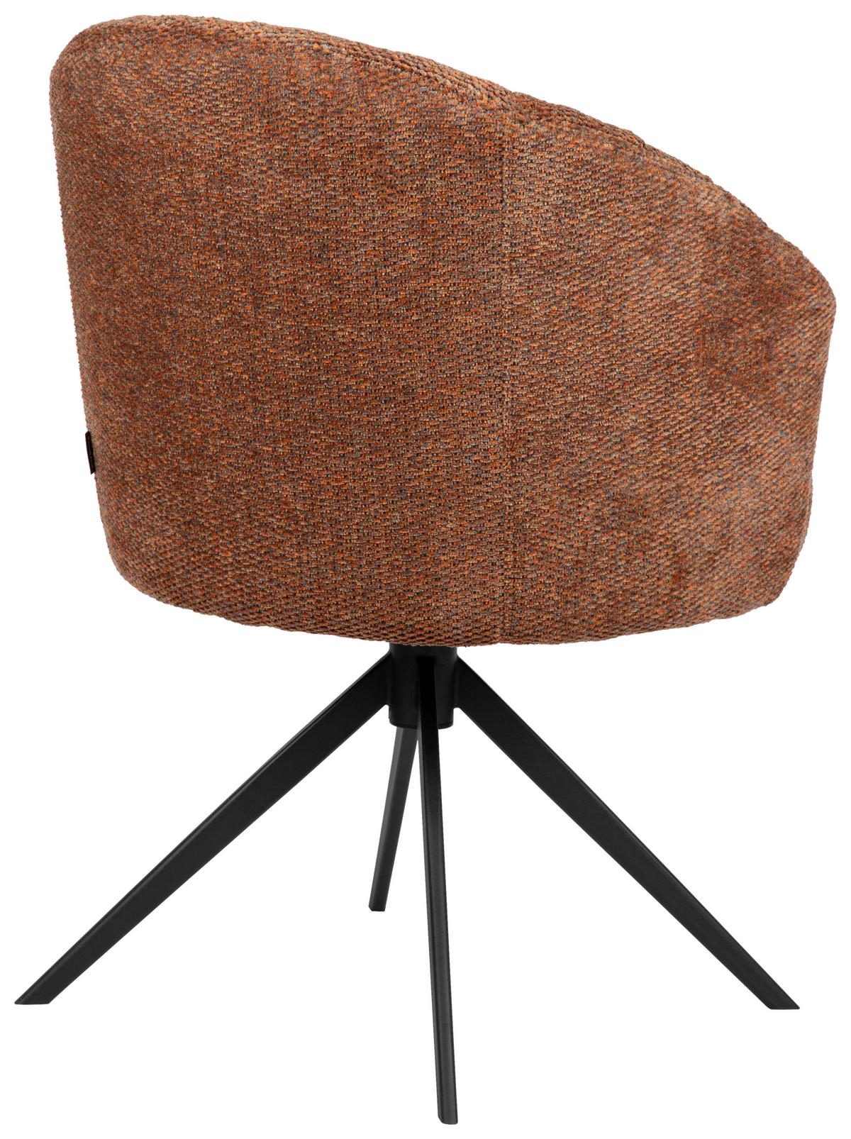 KRZESŁO Z PODŁOKIETNIKAMI CRESPA -EXKLUSIV- - czarny/koniak, Design, metal/tkanina (63/81,5/62,5cm) - Dieter Knoll