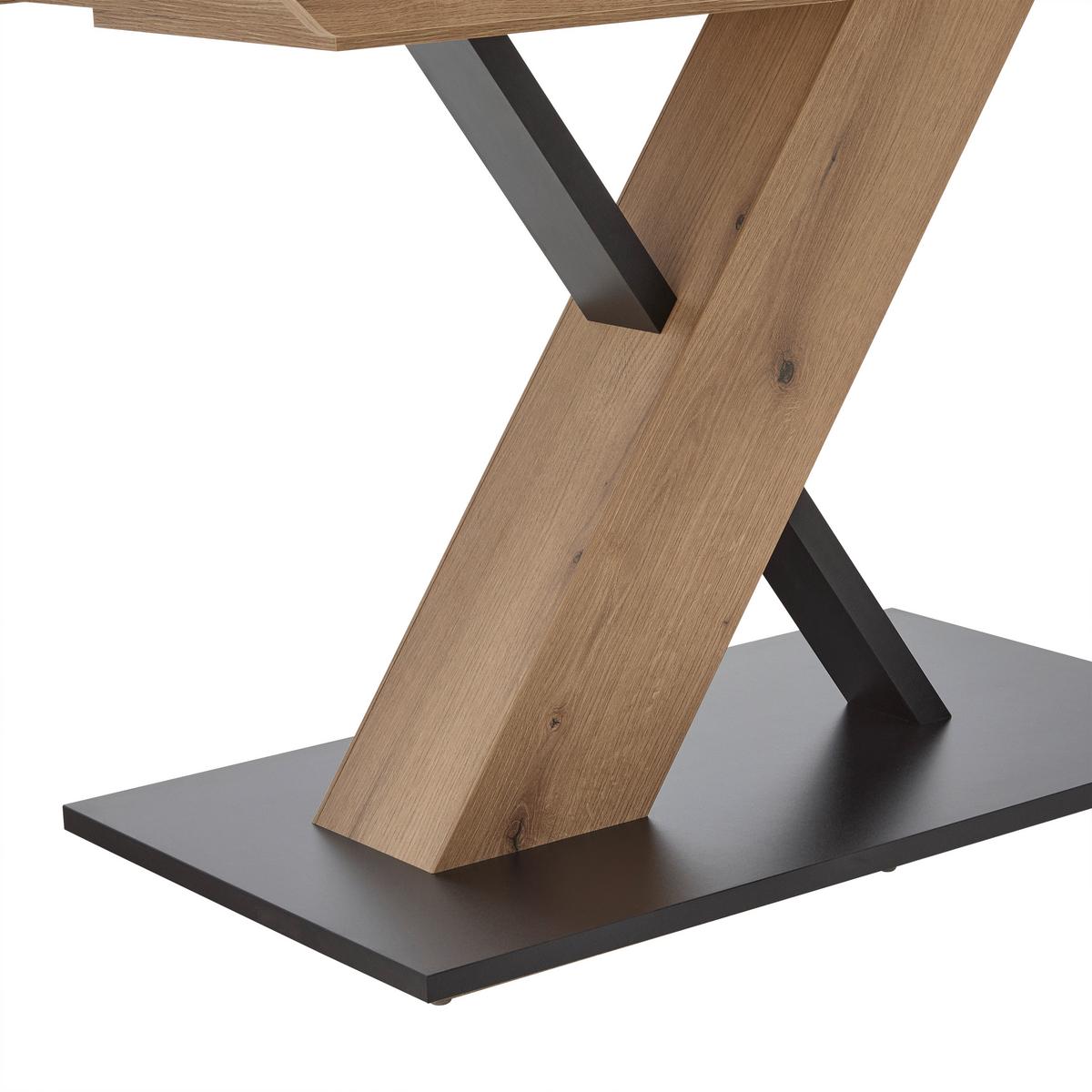 Esstisch Kassel Schwarz/Eichefarben - Eichefarben/Schwarz, MODERN, Holzwerkstoff (120/80/76cm) - Based