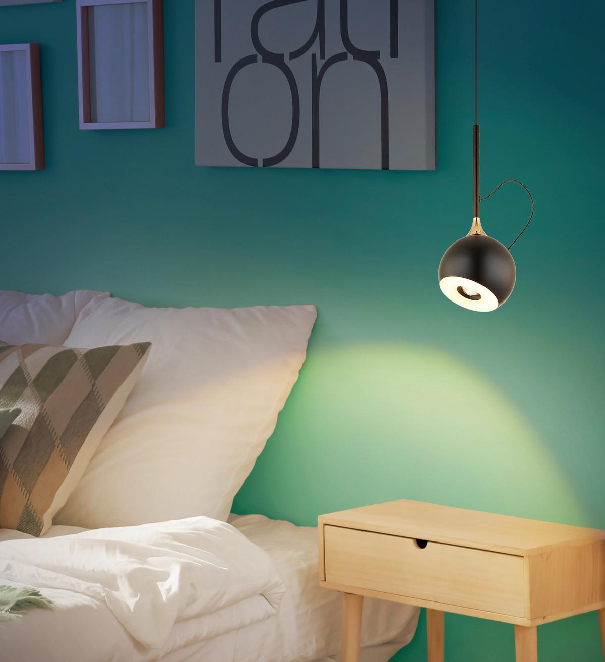 Led Viseća Svjetiljka Donovan - bijela/crni krom, Design, metal/plastika (12/150cm) - Globo