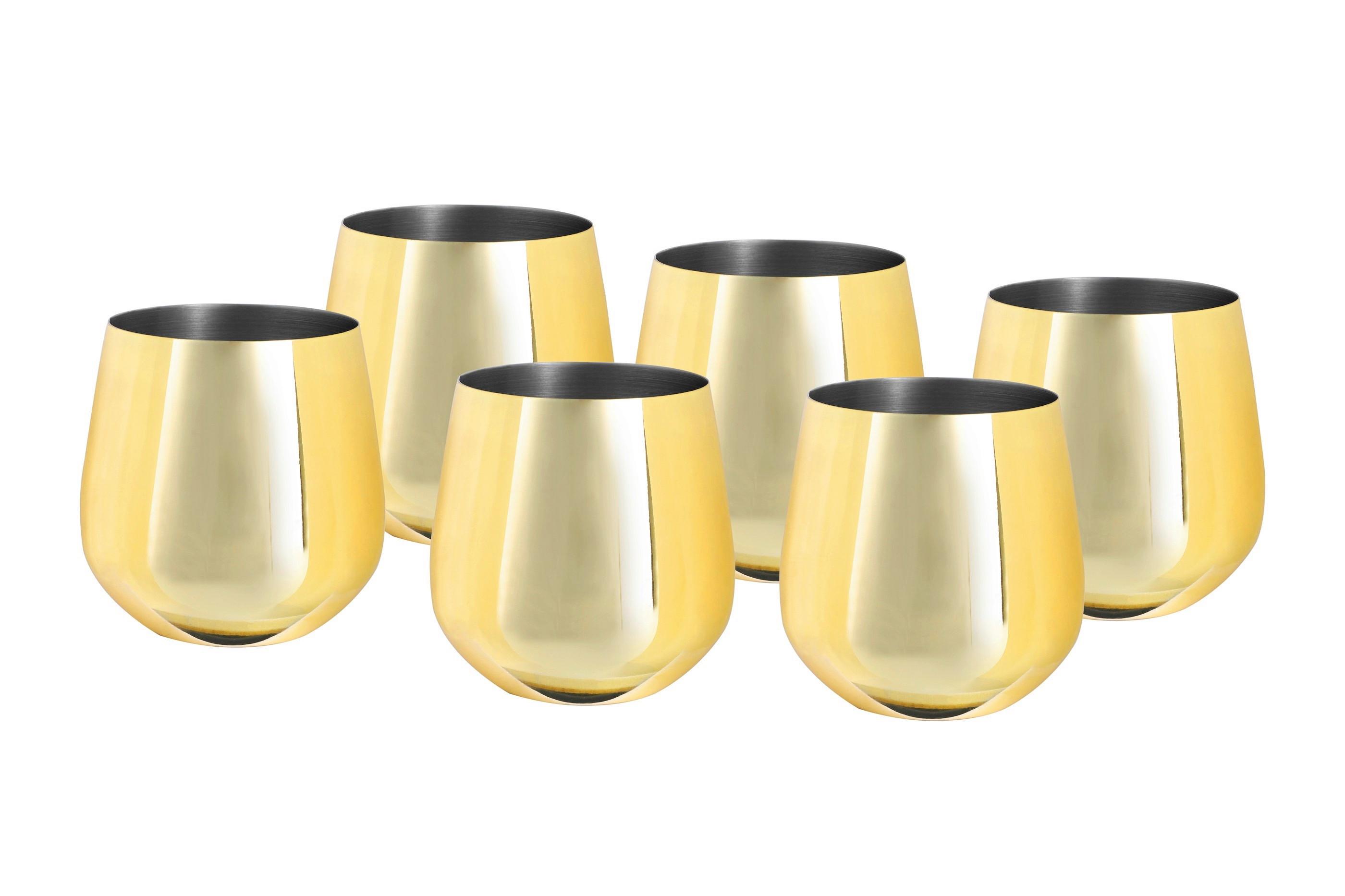 Set Kozarcev Water, 6-Delni - zlate barve, Trend, kovina (9,6cm) - Echtwerk