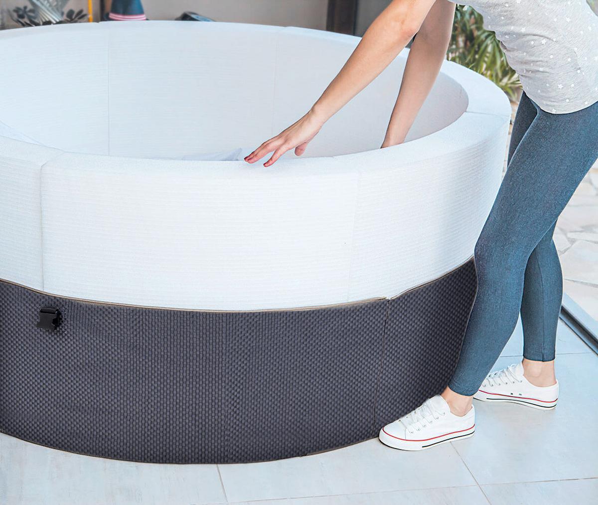 Whirlpool Netspa Vita Schwarz Ø ca. 156cm - Schwarz, Basics, Kunststoff/Metall (156/70cm)