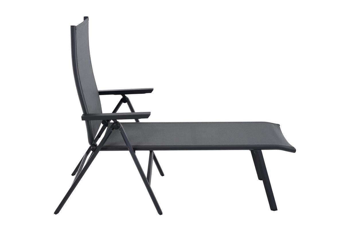 Gartenliege Tauro Anthrazit - Anthrazit, Basics, Kunststoff/Metall (63/99,5/182,5cm) - Siena Garden