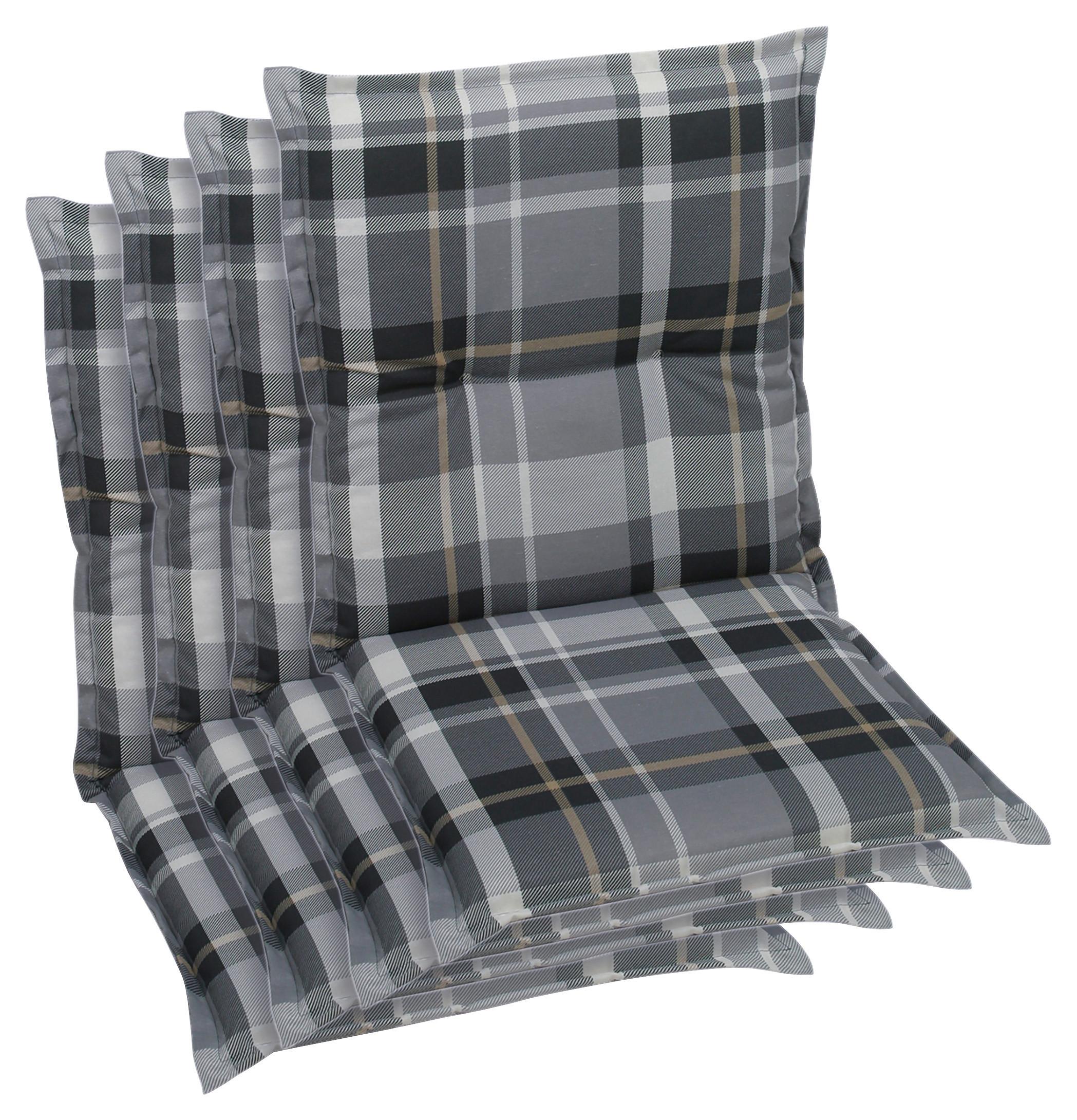 Sesselauflagenset Grau, 4-teilig - Grau, Basics, Textil (50/6/100cm)