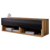 Nizka Omarica A100, Barva Hrasta, Črna, Led - hrast wotan/črna, Trendi, umetna masa/leseni material (100/30/31cm) - P & B