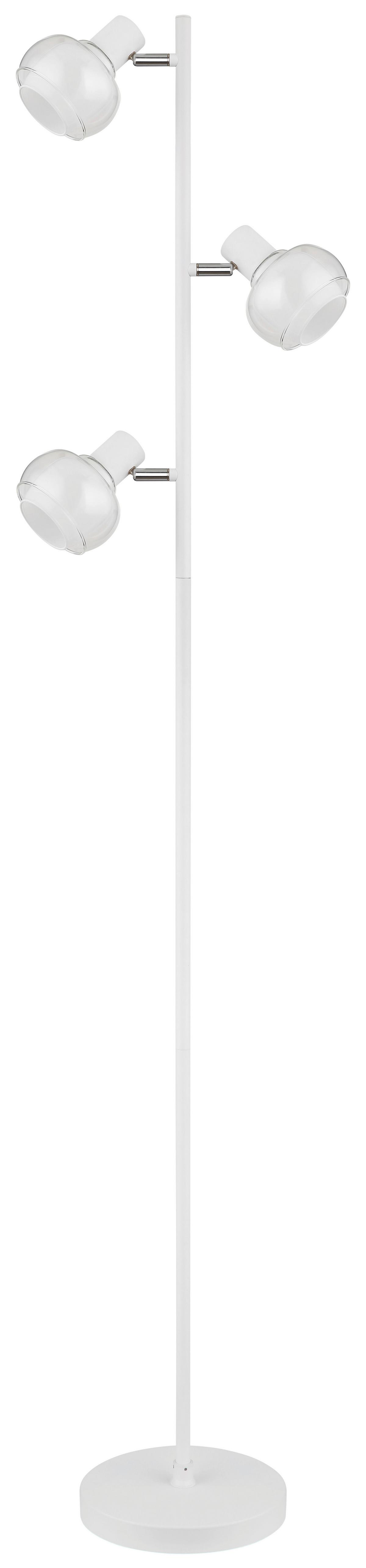 Stehleuchte Tokki Opal/Weiß max. 40 Watt - Klar/Opal, Design, Glas/Metall (25/23/154cm) - Globo