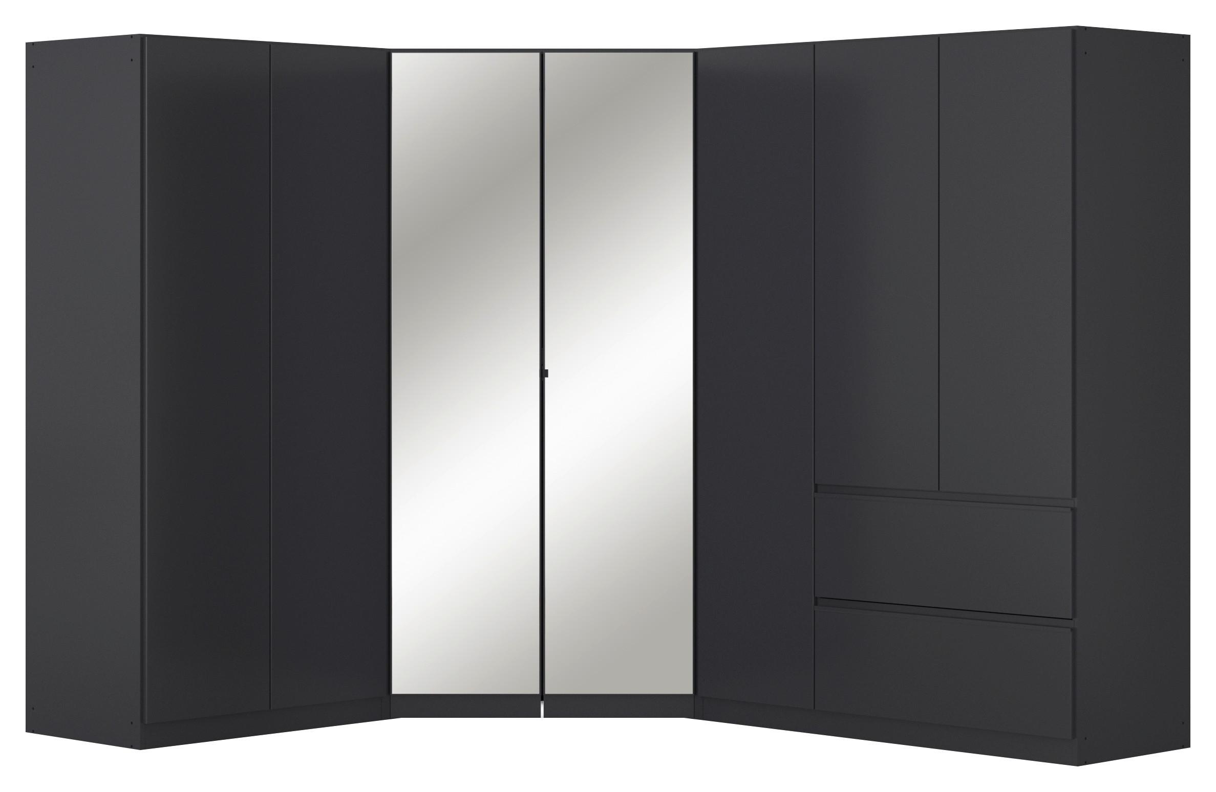 Kotna Omara Za Oblačila Costa, Siva - barve kroma/siva, Moderno, leseni material (208/197/253cm) - Rauch Möbel