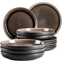 TAFELSERVICE NIARA - Graubraun/Schwarz, Basics, Keramik - Mäser