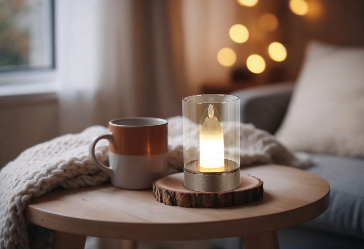 Lampă LED decorativă Flammi - alb/culoare crom, Modern, plastic/sticlă (8,5/13cm) - Mömax