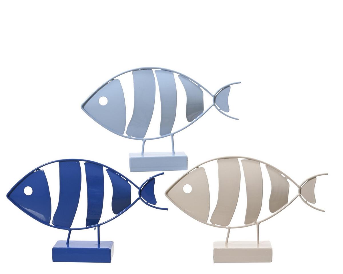 Riba Dekorativna Will - bež/plava, Basics, metal (5/28/18cm)