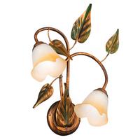 Wandleuchte Miranda Bronze/Olivgrün max. 6 Watt - Bronzefarben/Olivgrün, ROMANTIK / LANDHAUS, Glas/Metall (40/48cm)