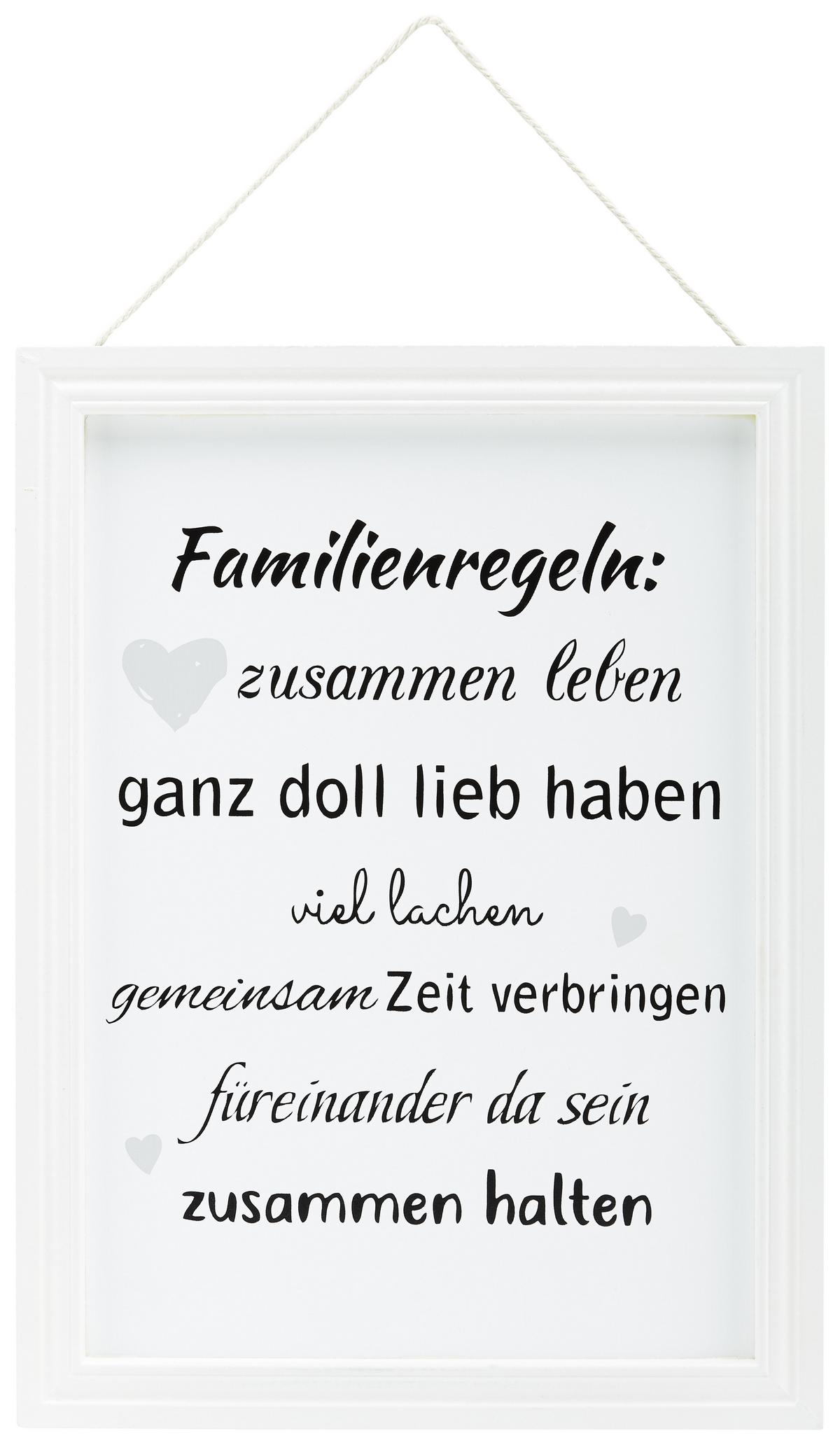Dekoschild Jana II mit diversen Sprüchen - Weiss/Schwarz, Modern, Holzwerkstoff (3/30/40cm) - Modern Living