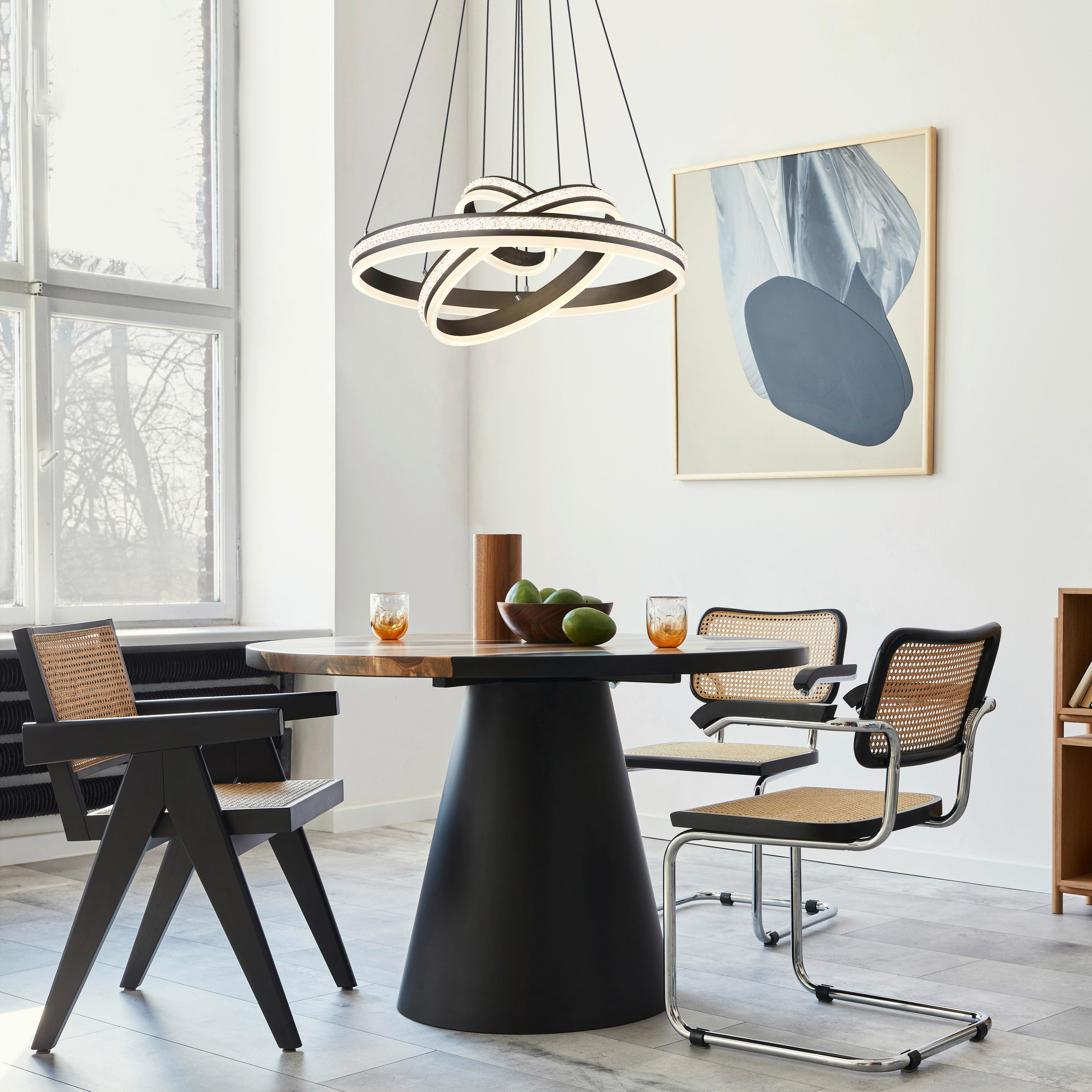 LED-Hängeleuchte Grouni Opal/Titanfarben max. 70 Watt - Klar/Titanfarben, Design, Kunststoff/Metall (60/120cm) - Globo