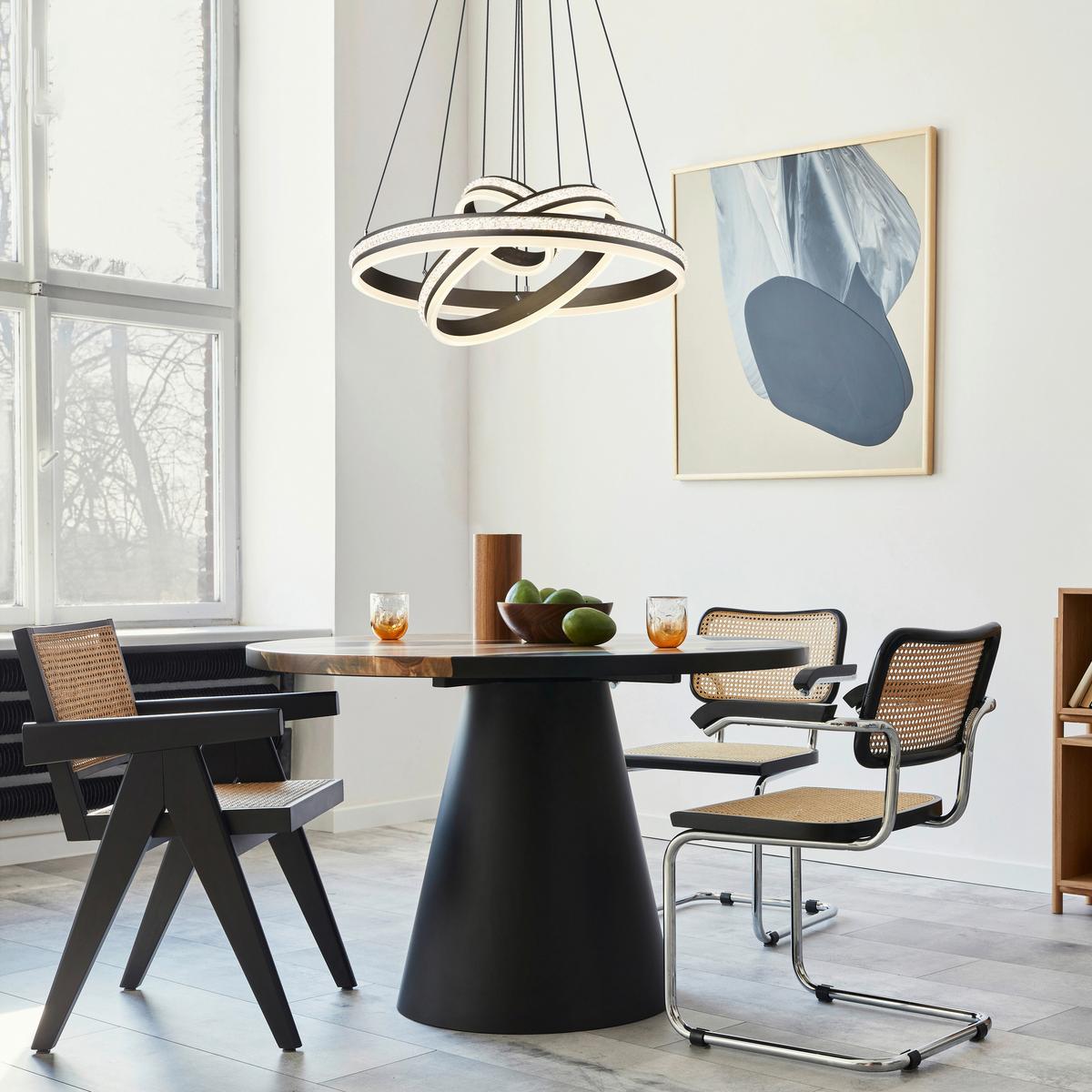 Viseča Led-svetilka Grouni, S Sijalko - barve titana/opal, Design, kovina/umetna masa (60/120cm) - Globo