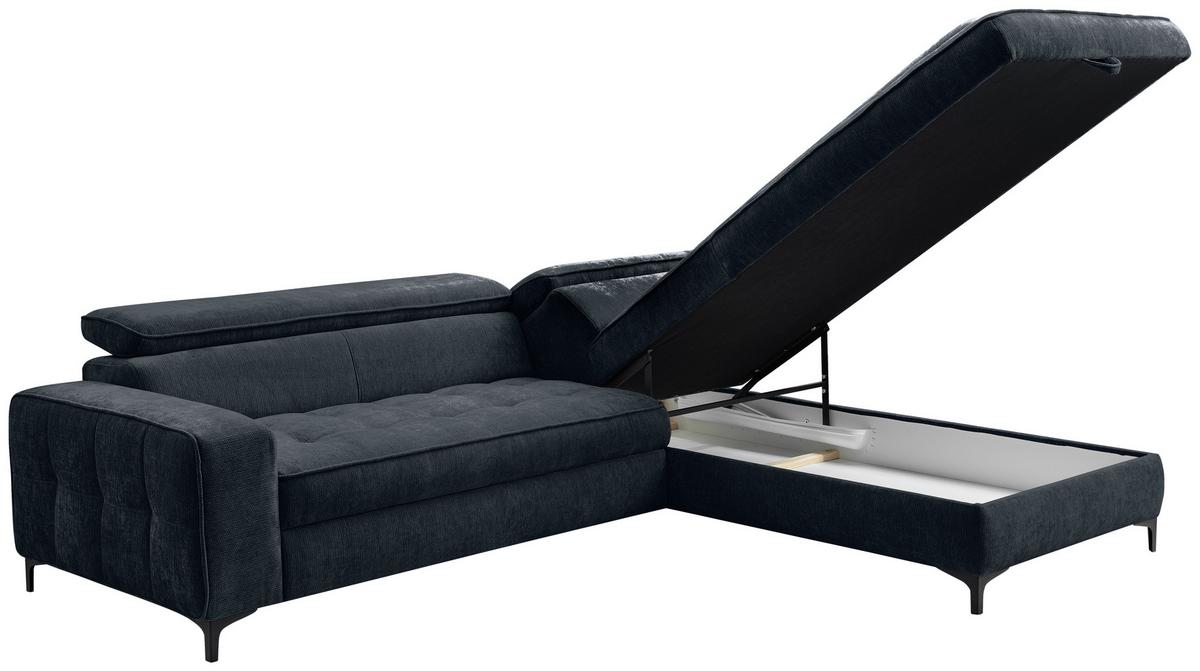 Kutna Garnitura Talia - crna/antracit, Basics, tekstil/metal (251/70-90/203cm) - Modern Living