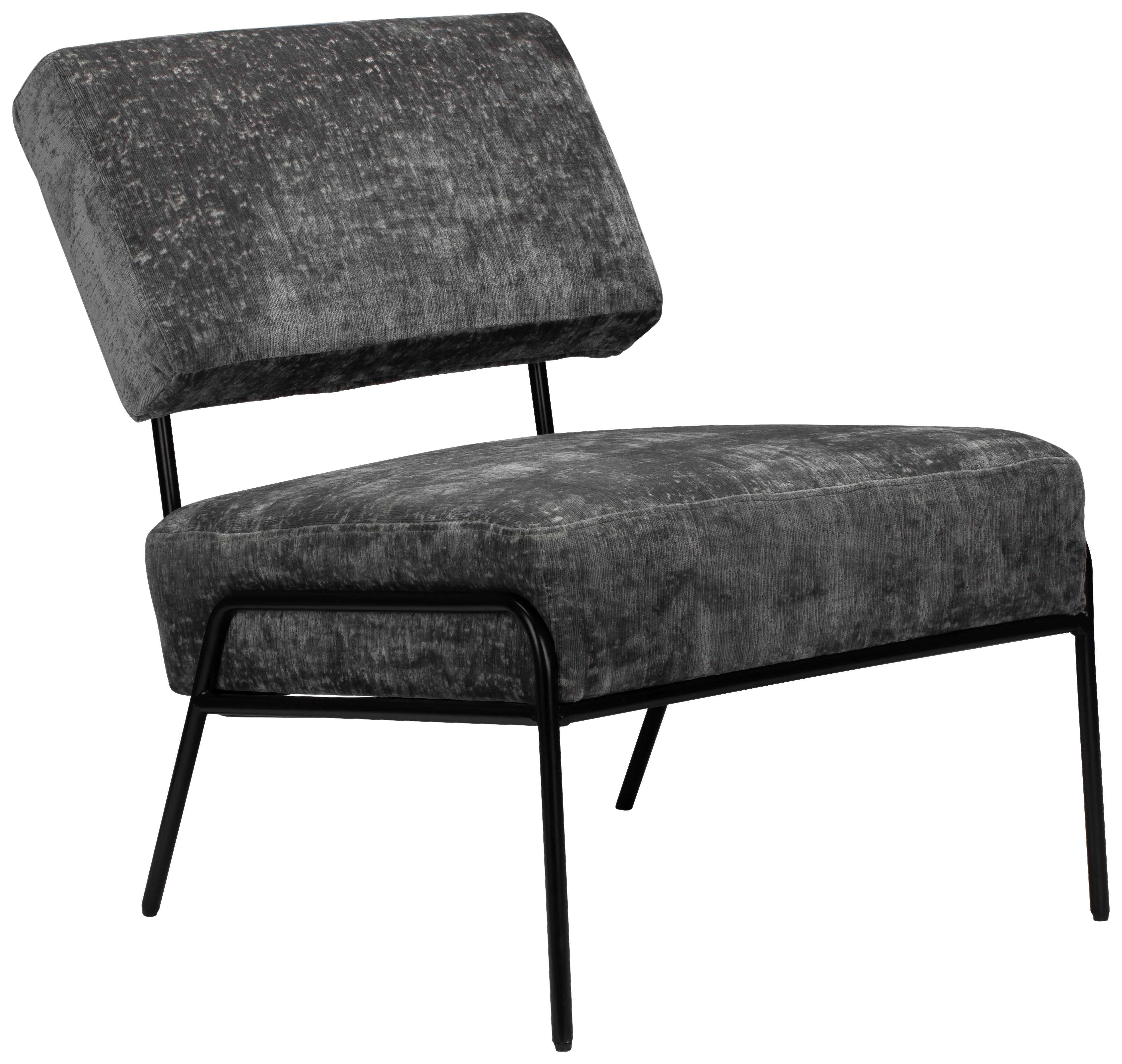 FOTEL HELEN - czarny/szaroniebieski, Design, metal/drewno (58/74/73cm) - MID.YOU