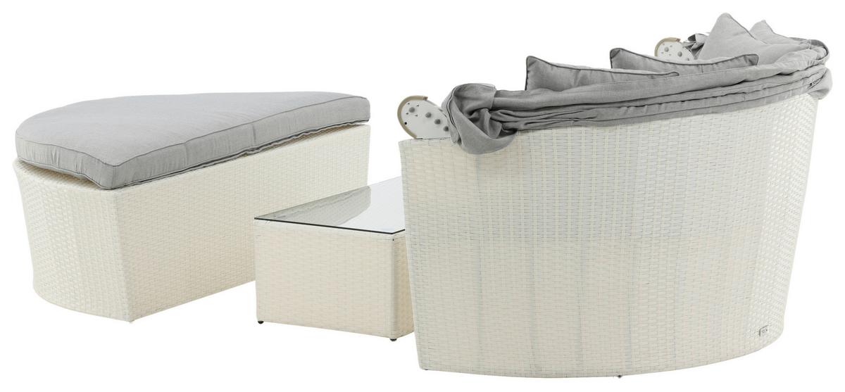 Sonneninsel Padova ca. 153x72x76 cm Weiß - Weiß, KONVENTIONELL, Kunststoff (153/72/76cm) - Gardenson