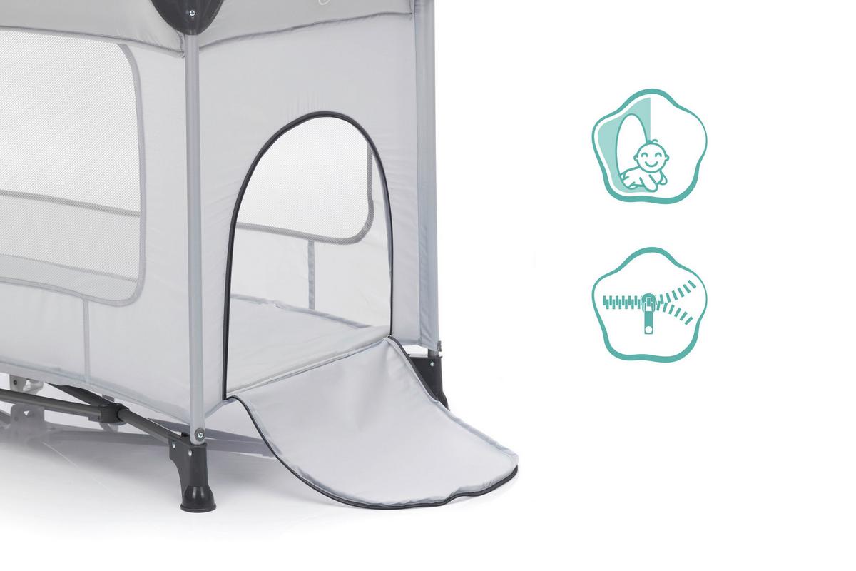 ŁÓŻKO TURYSTYCZNE 4059-07 NIZZA - szary, Basics, metal/tkanina (120/60cm) - Fillikid