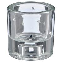 Teelichterhalter Stern I Klar/Silberfarben - Klar/Silberfarben, Basics, Glas (6/6,5cm) - Mömax