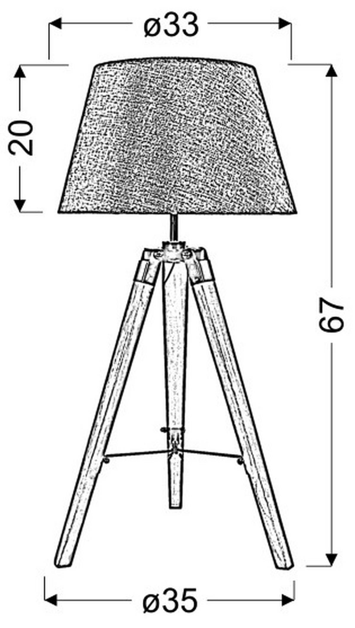 Svjetiljka Stolna 41-31211 - smeđa, Natur, drvo/tekstil (35/35/68cm)